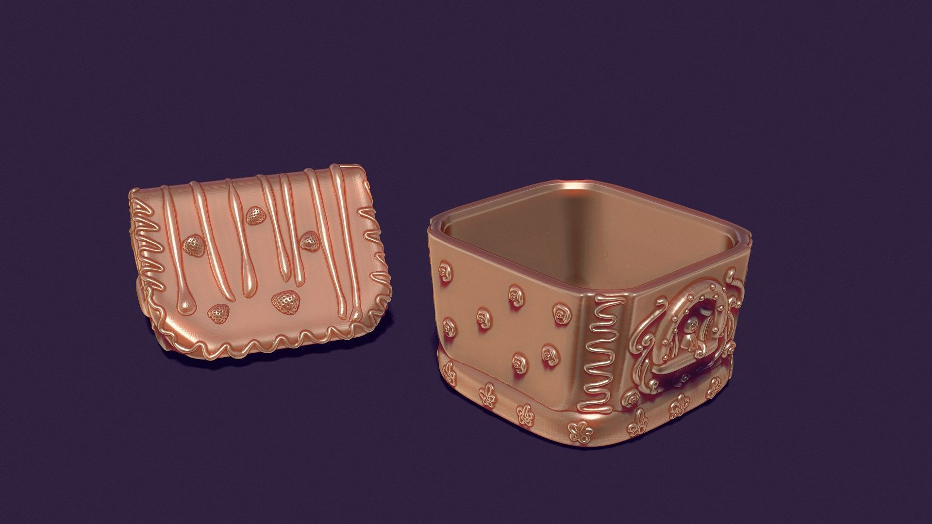  gingerbread house is a casket for casting gypsum 3D print model_12