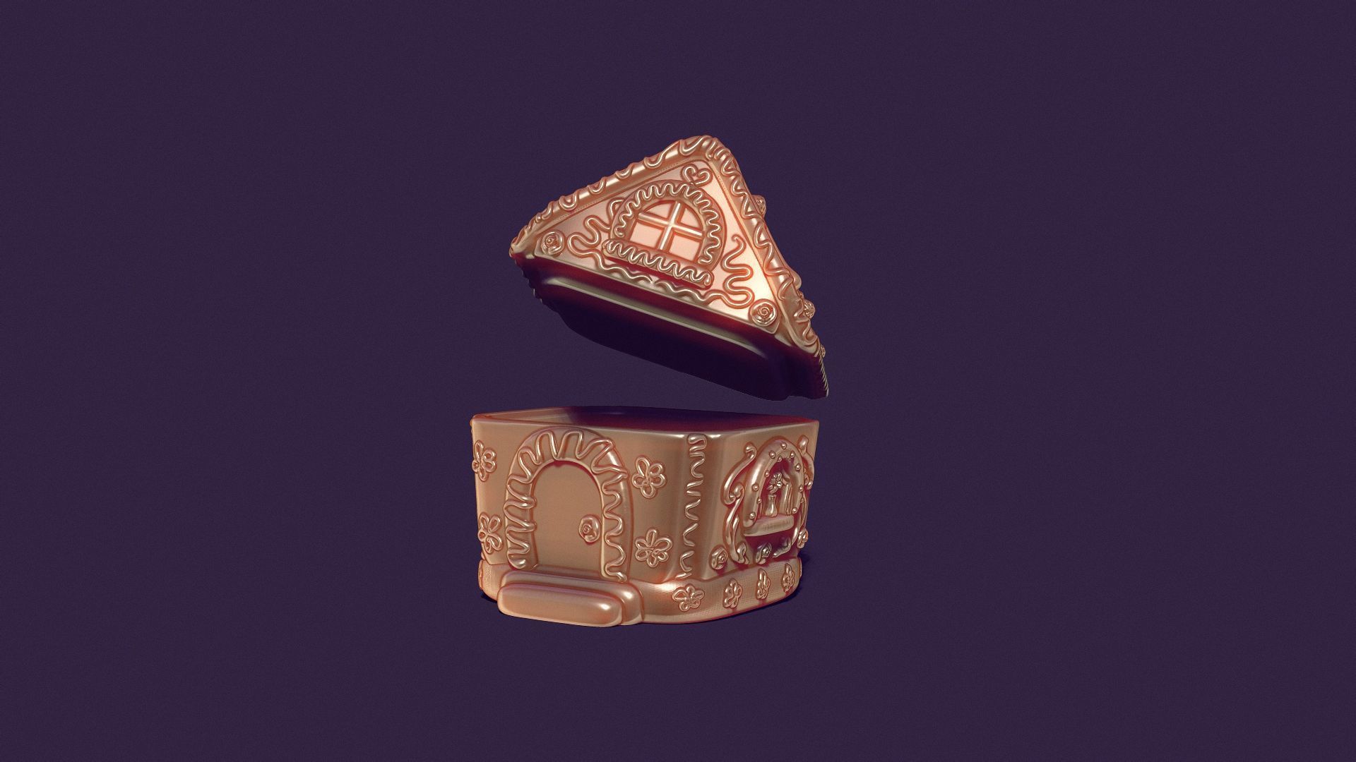  gingerbread house is a casket for casting gypsum 3D print model_15