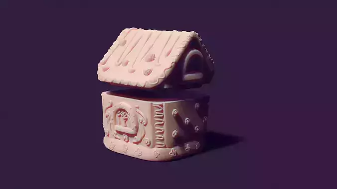  gingerbread house is a casket for casting gypsum 3D print model