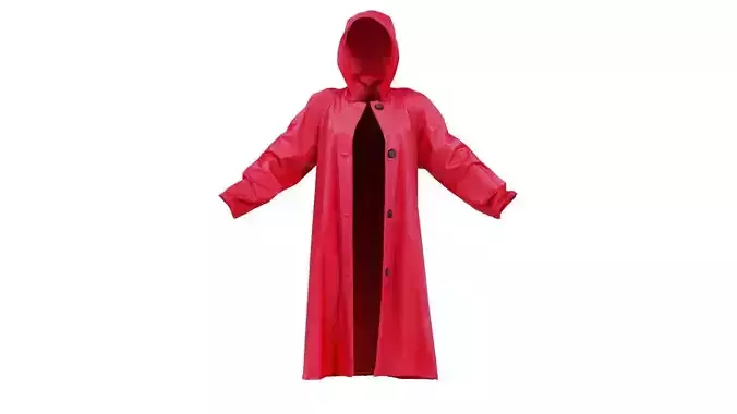 Red Vinyl Raincoat Open
