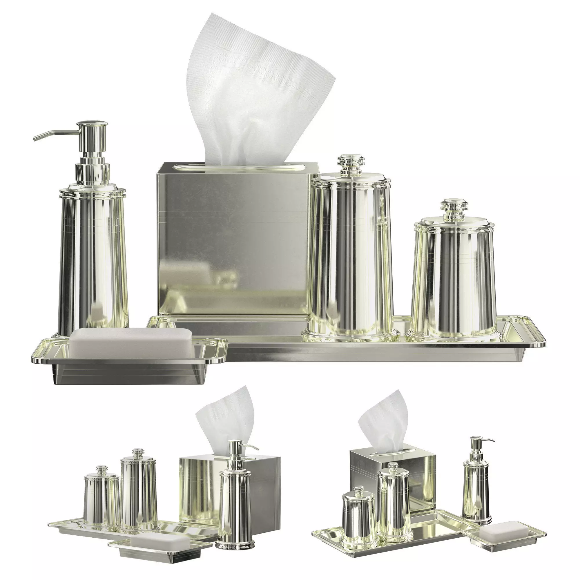 Apothecary Metal Bath Accessories Nickel 3D model