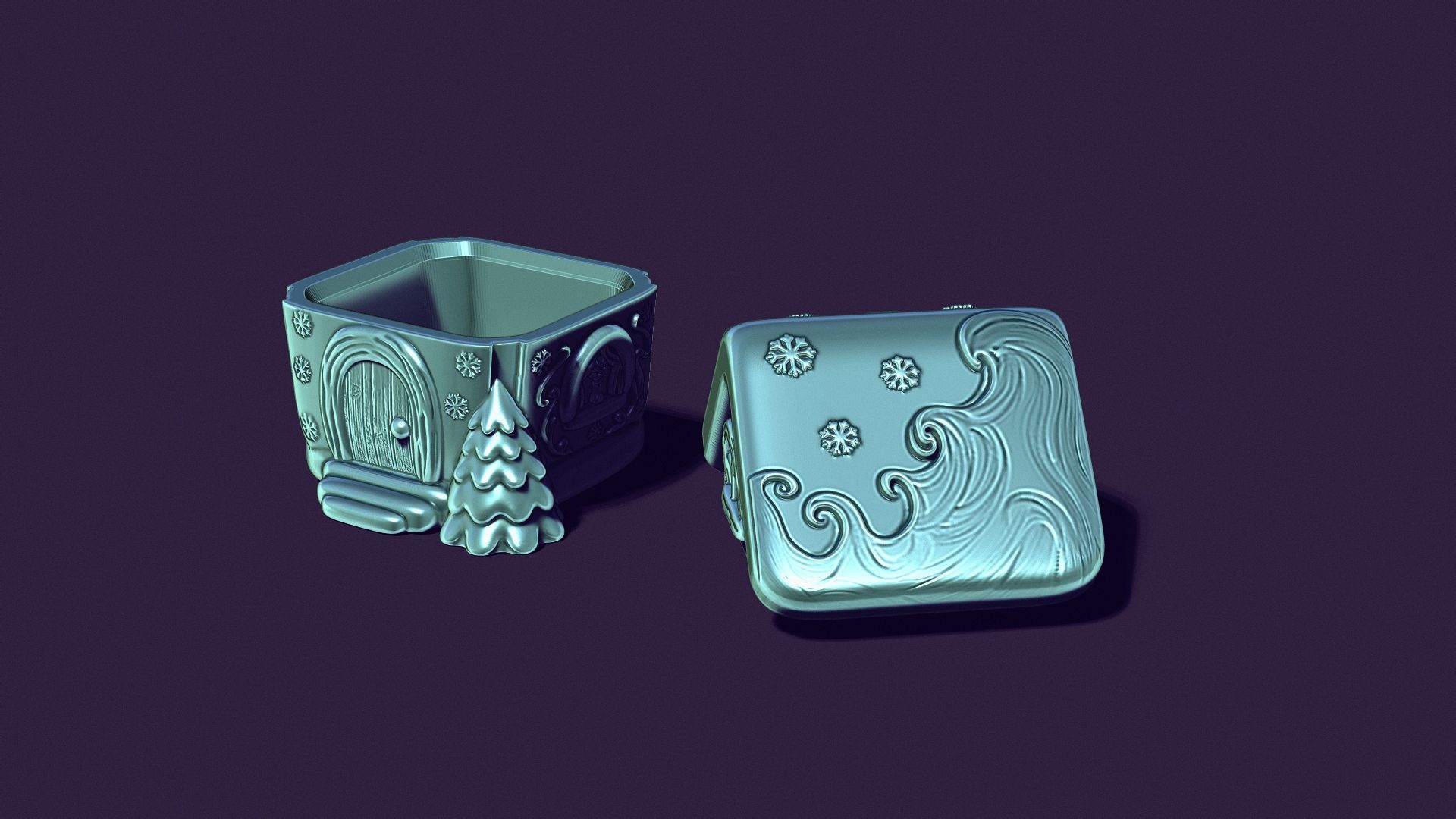 gingerbread house is a casket for casting gypsum 3D print model_8