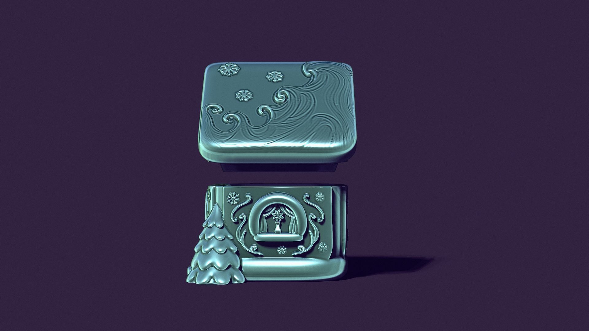 gingerbread house is a casket for casting gypsum 3D print model_4