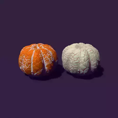 peeled tangerine for candle casting 3D print model