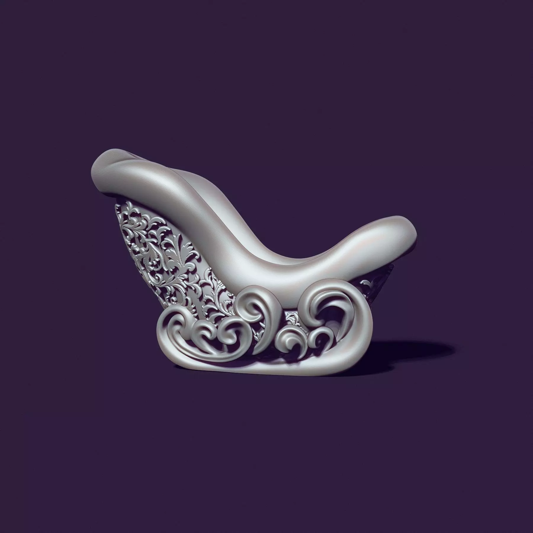 Santa Claus sleigh 3D print model_0