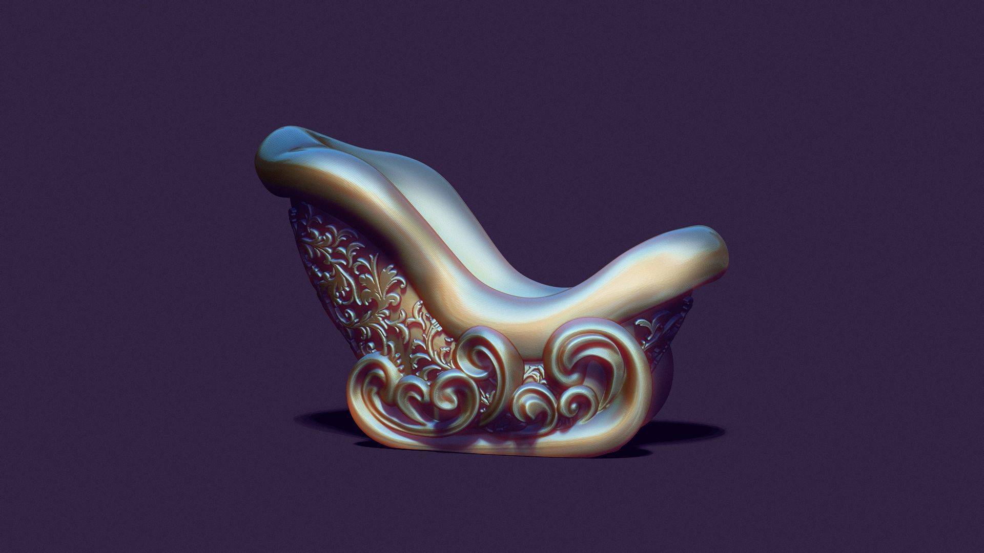 Santa Claus sleigh 3D print model_4