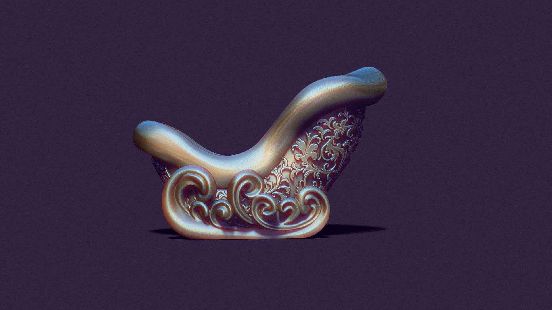 Santa Claus sleigh 3D print model_2