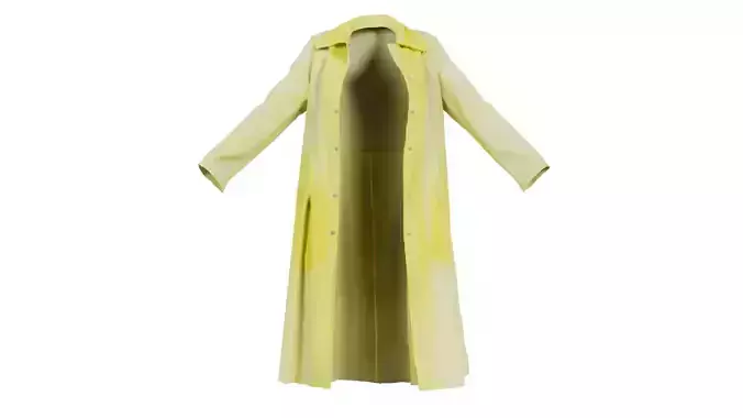 Yellow Transparant Vinyl Raincoat Open