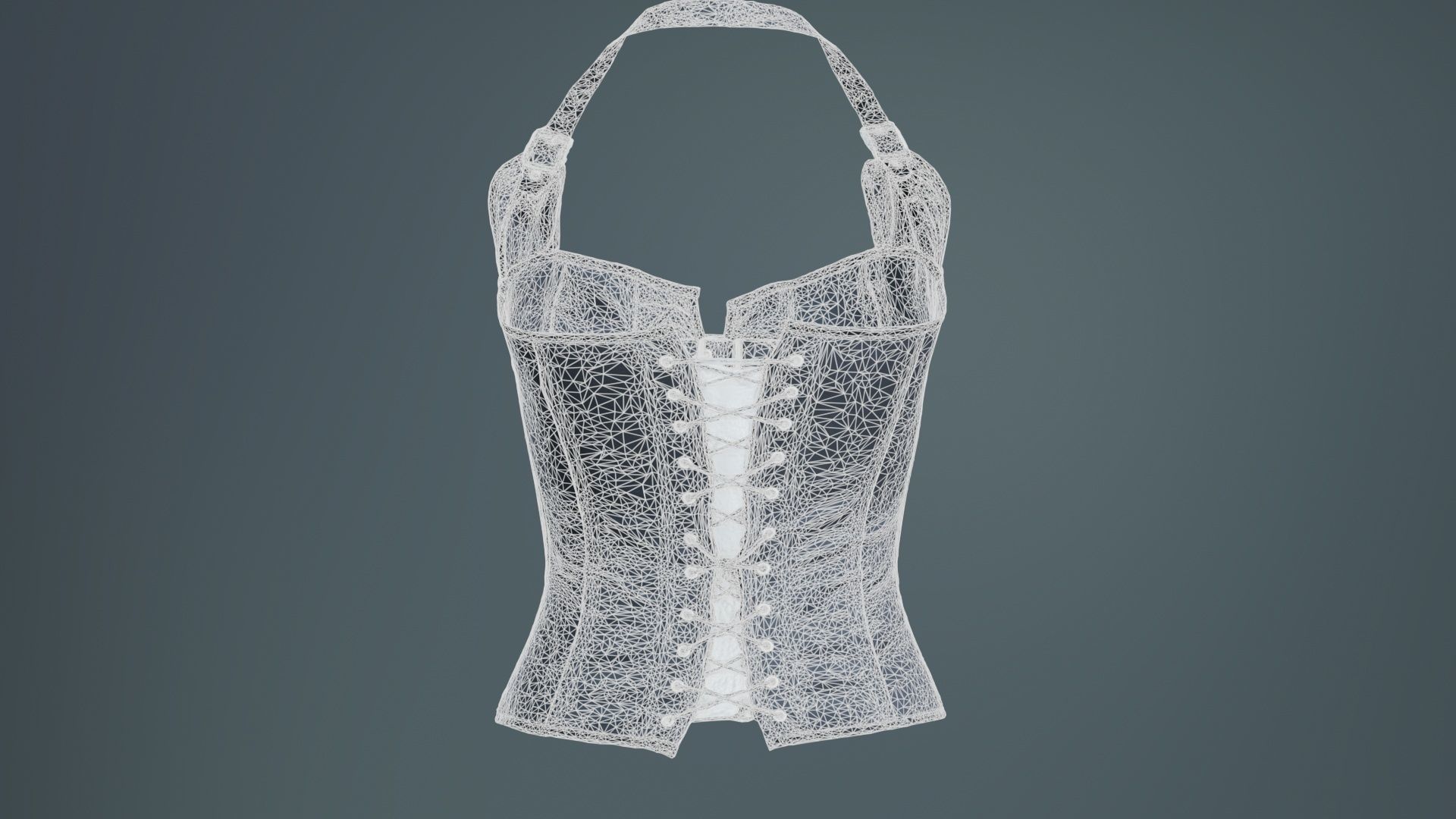 Buckles and Laces Corset Low-poly 3D model_10