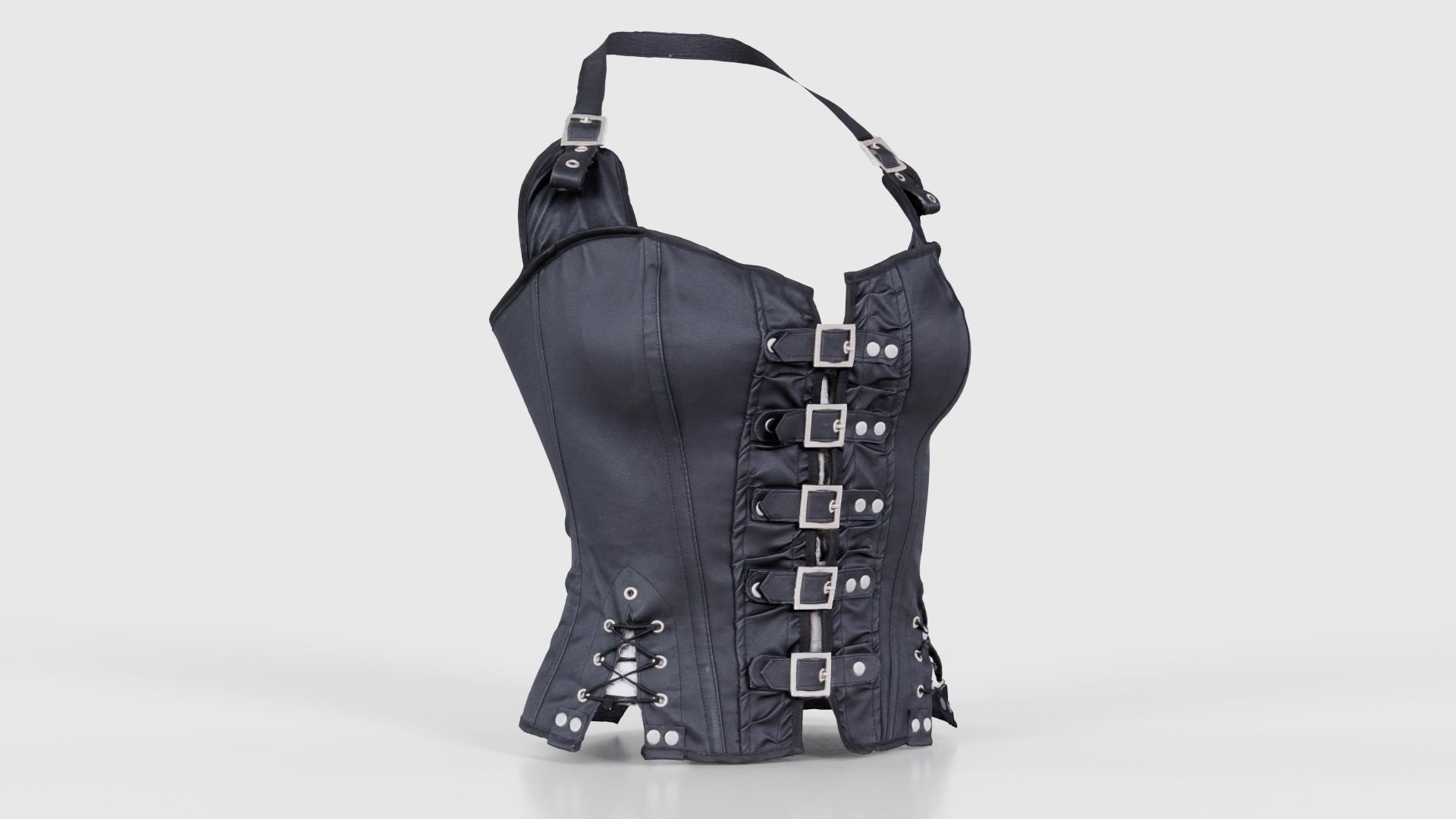 Buckles and Laces Corset Low-poly 3D model_16