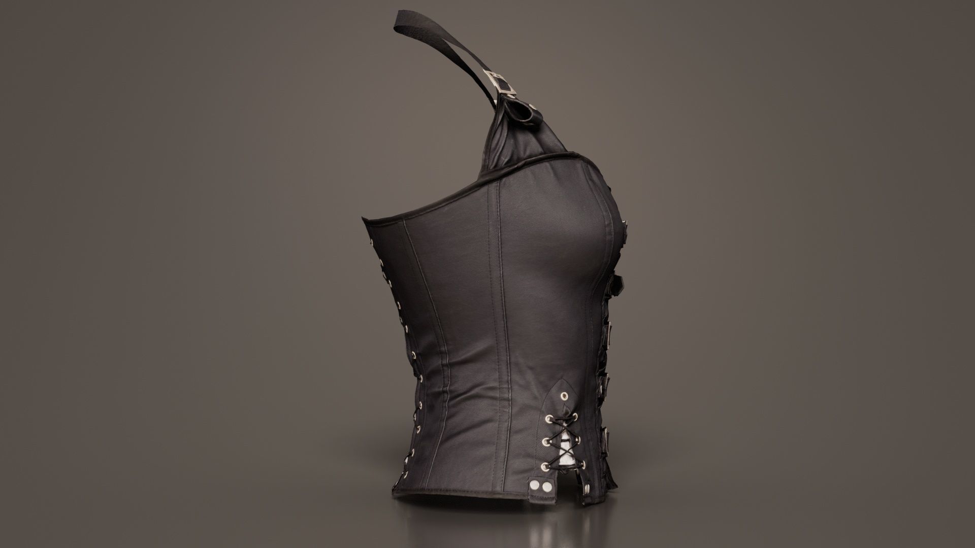 Buckles and Laces Corset Low-poly 3D model_2