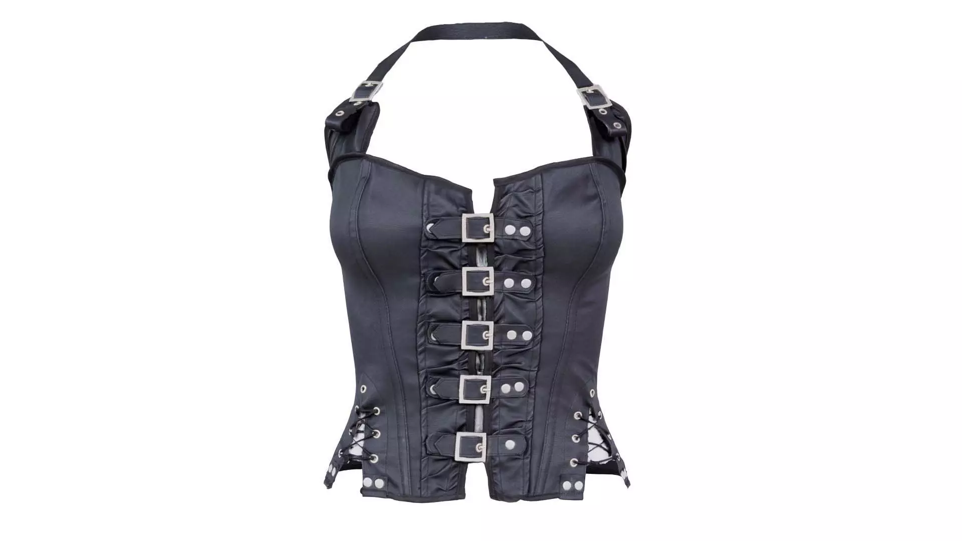 Buckles and Laces Corset Low-poly 3D model_0