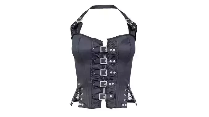 Buckles and Laces Corset Low-poly 3D model
