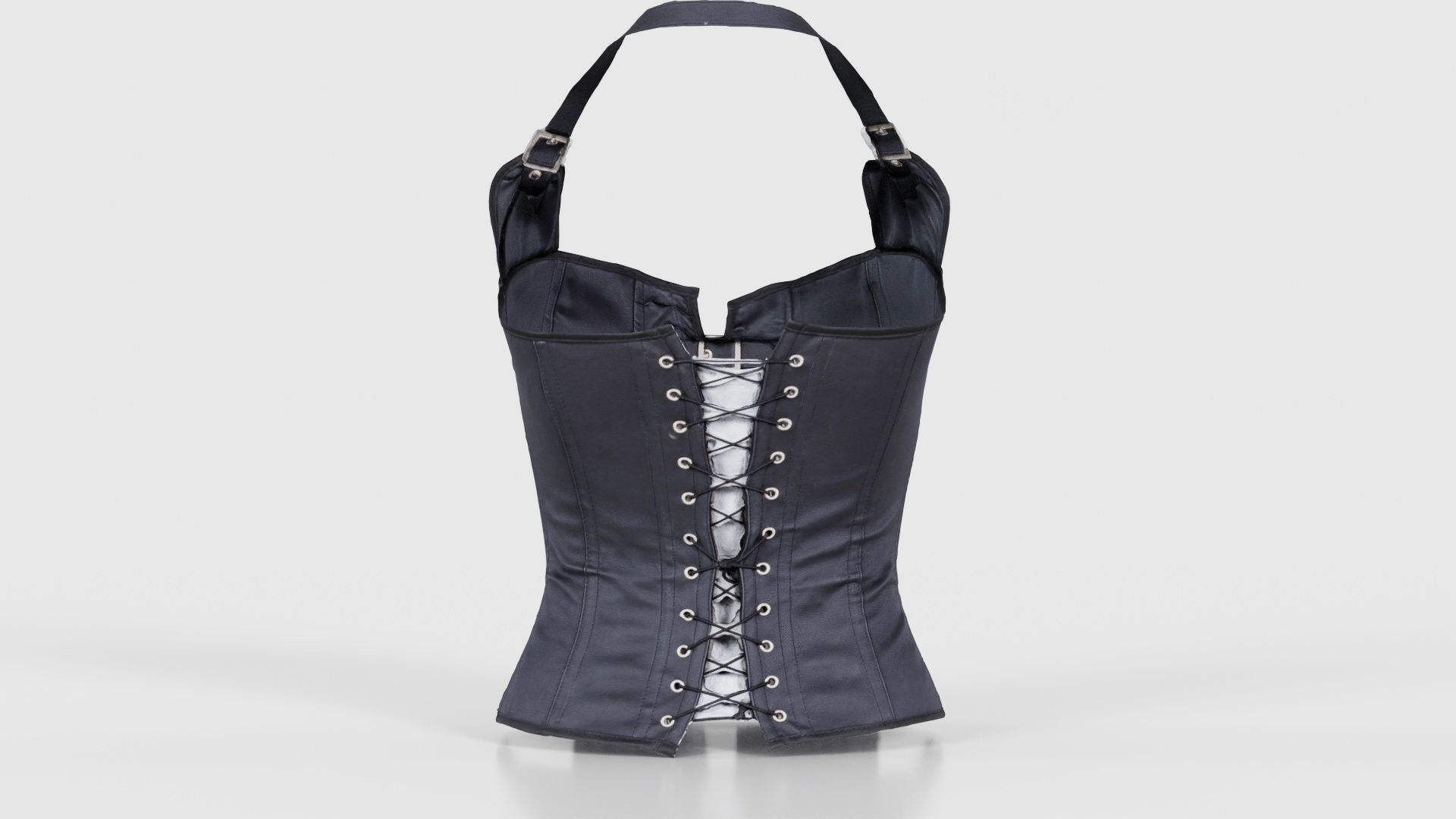 Buckles and Laces Corset Low-poly 3D model_21