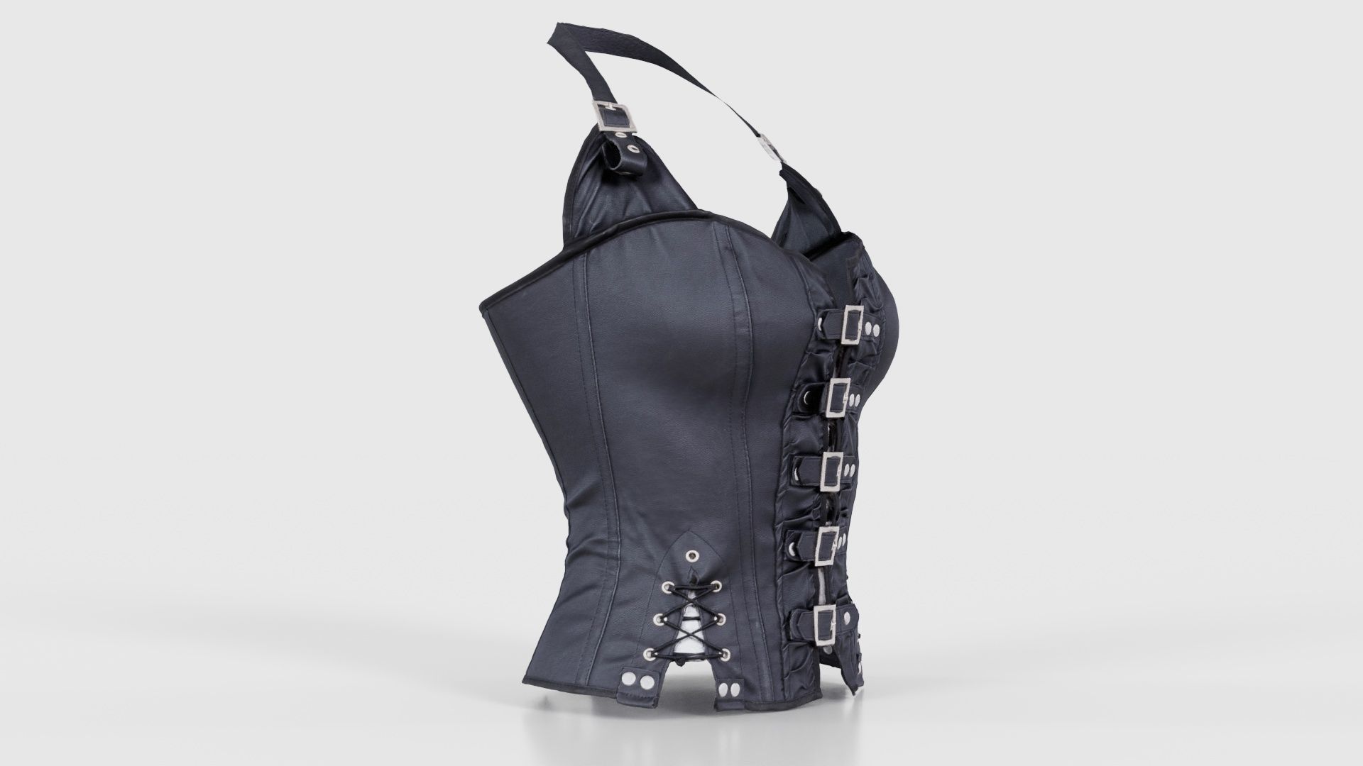 Buckles and Laces Corset Low-poly 3D model_17