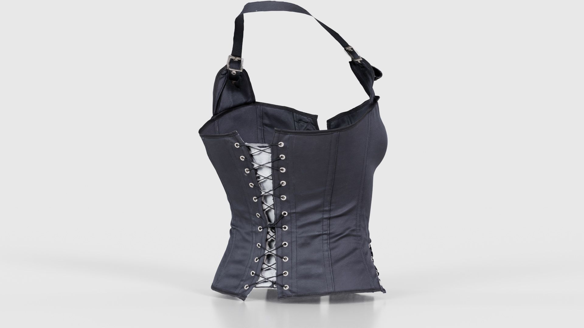 Buckles and Laces Corset Low-poly 3D model_20