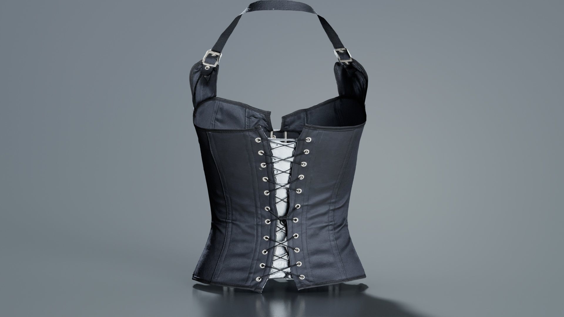 Buckles and Laces Corset Low-poly 3D model_3