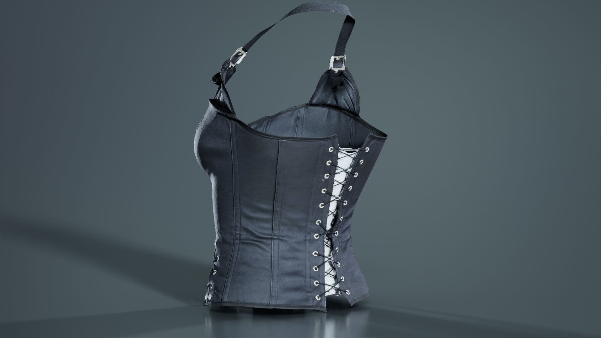 Buckles and Laces Corset Low-poly 3D model_5
