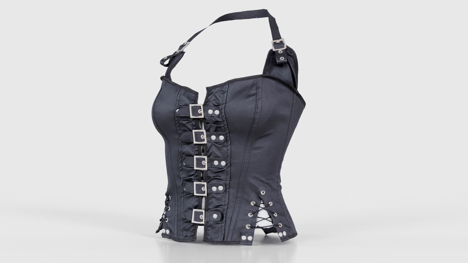 Buckles and Laces Corset Low-poly 3D model_26