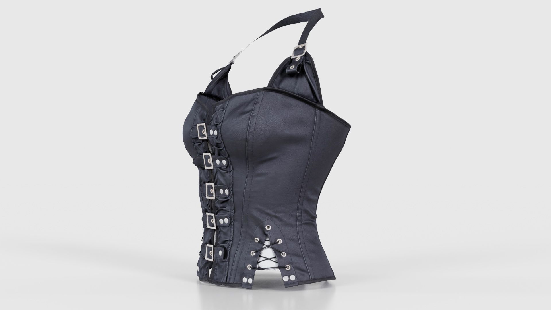 Buckles and Laces Corset Low-poly 3D model_25