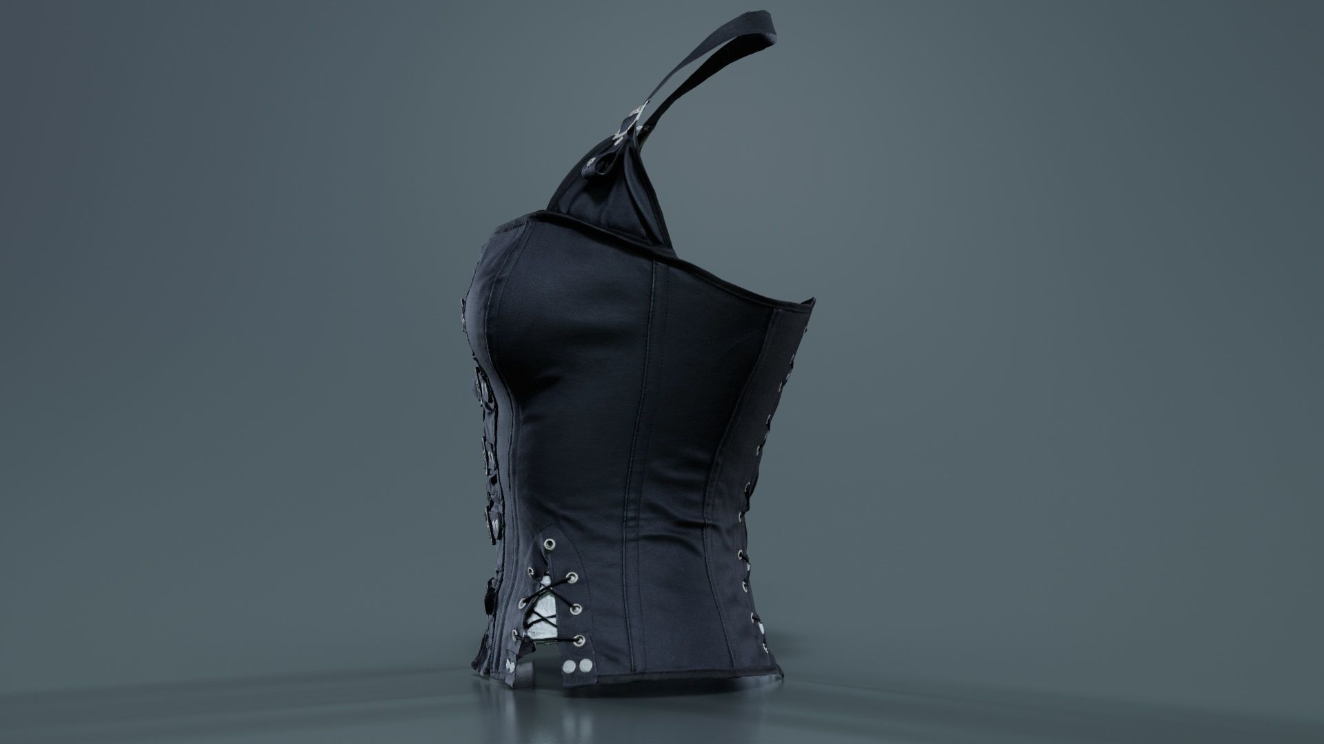 Buckles and Laces Corset Low-poly 3D model_8