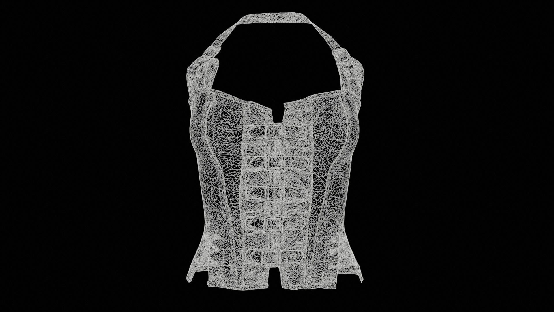 Buckles and Laces Corset Low-poly 3D model_11