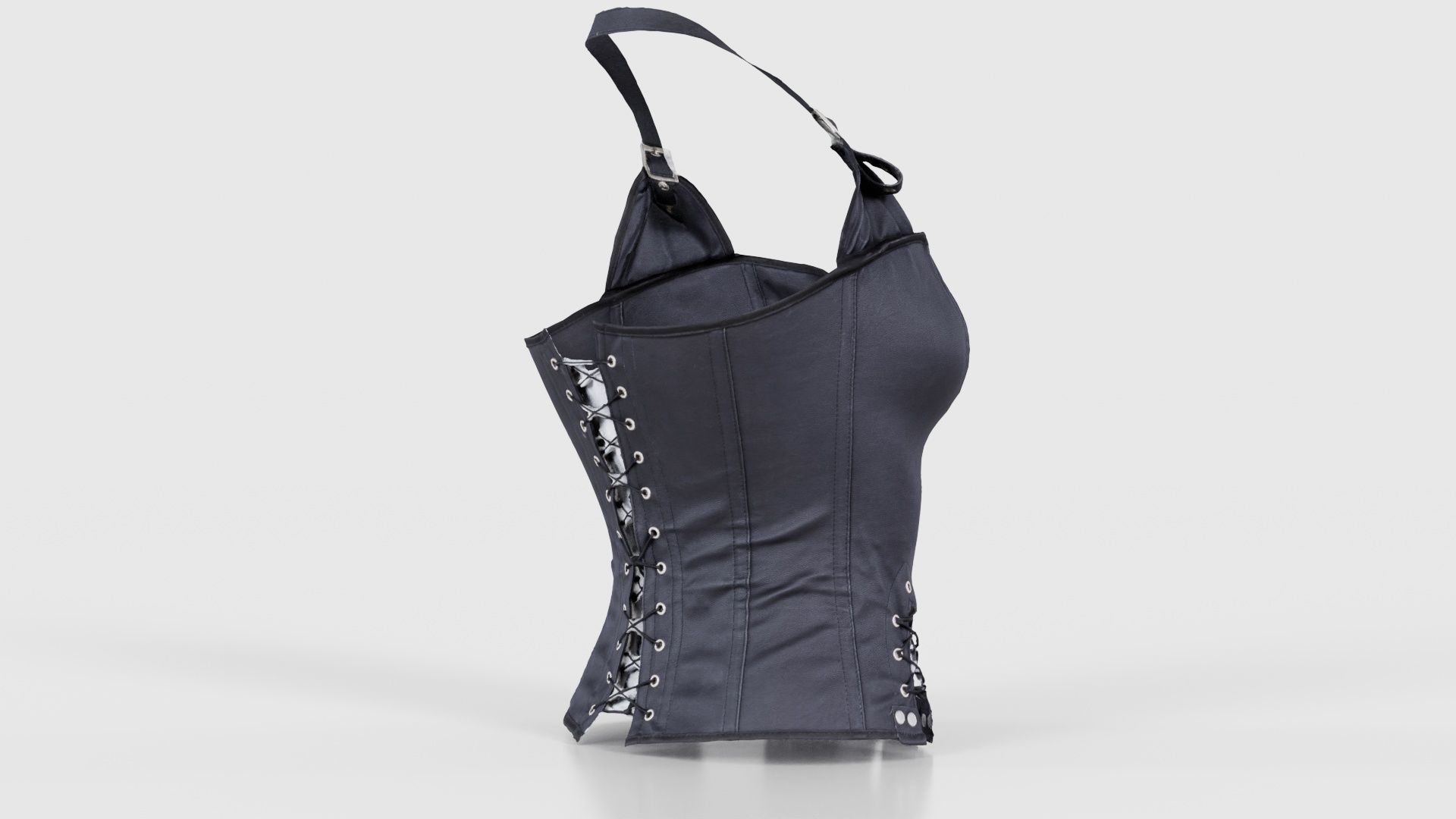 Buckles and Laces Corset Low-poly 3D model_19