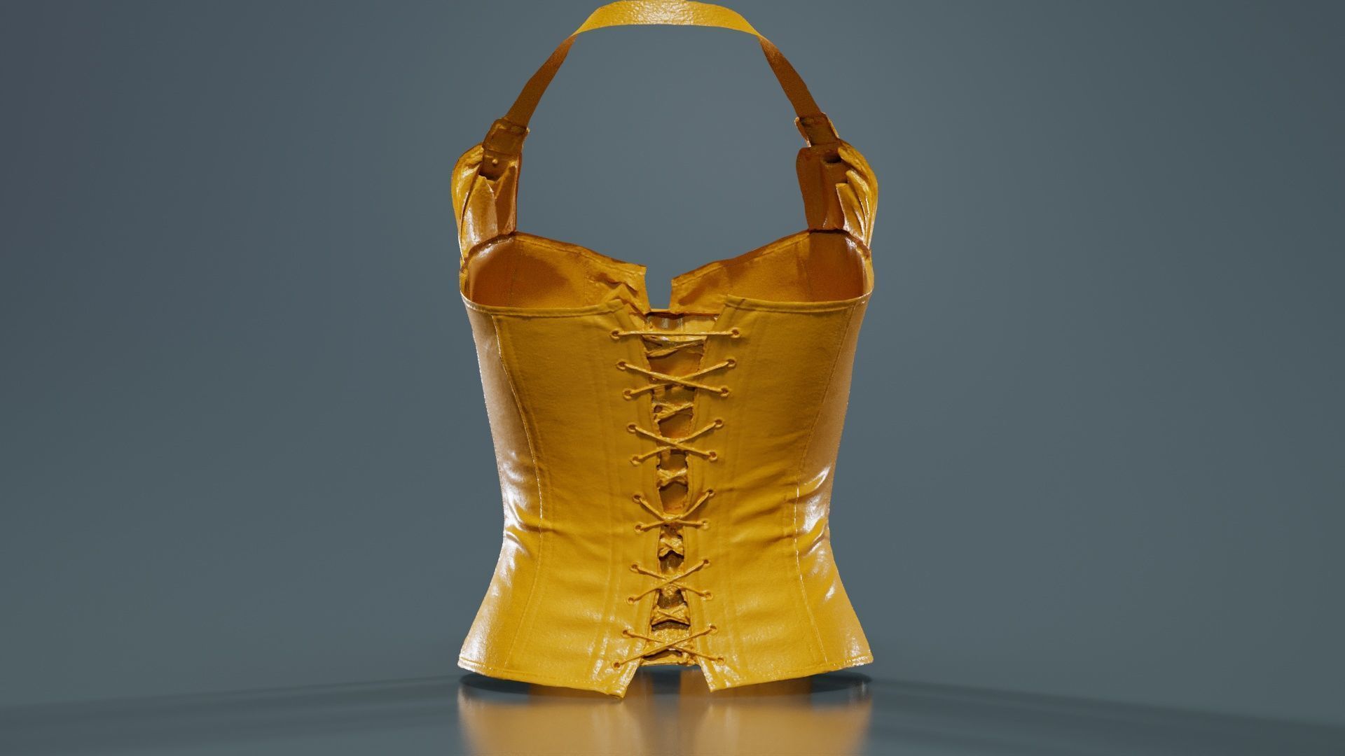 Buckles and Laces Corset Low-poly 3D model_13