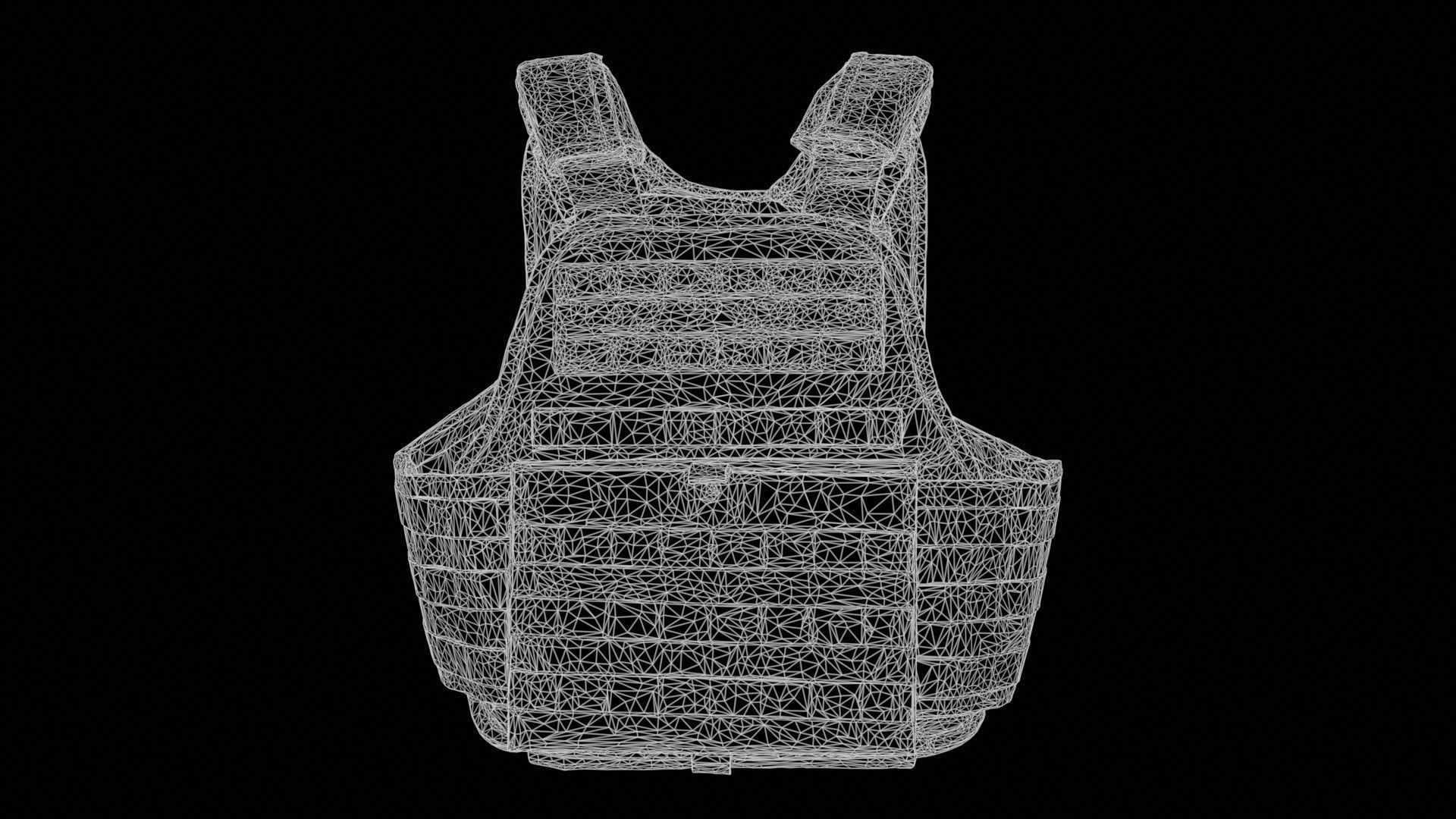 Bulletproof Army Vest Low-poly 3D model_11
