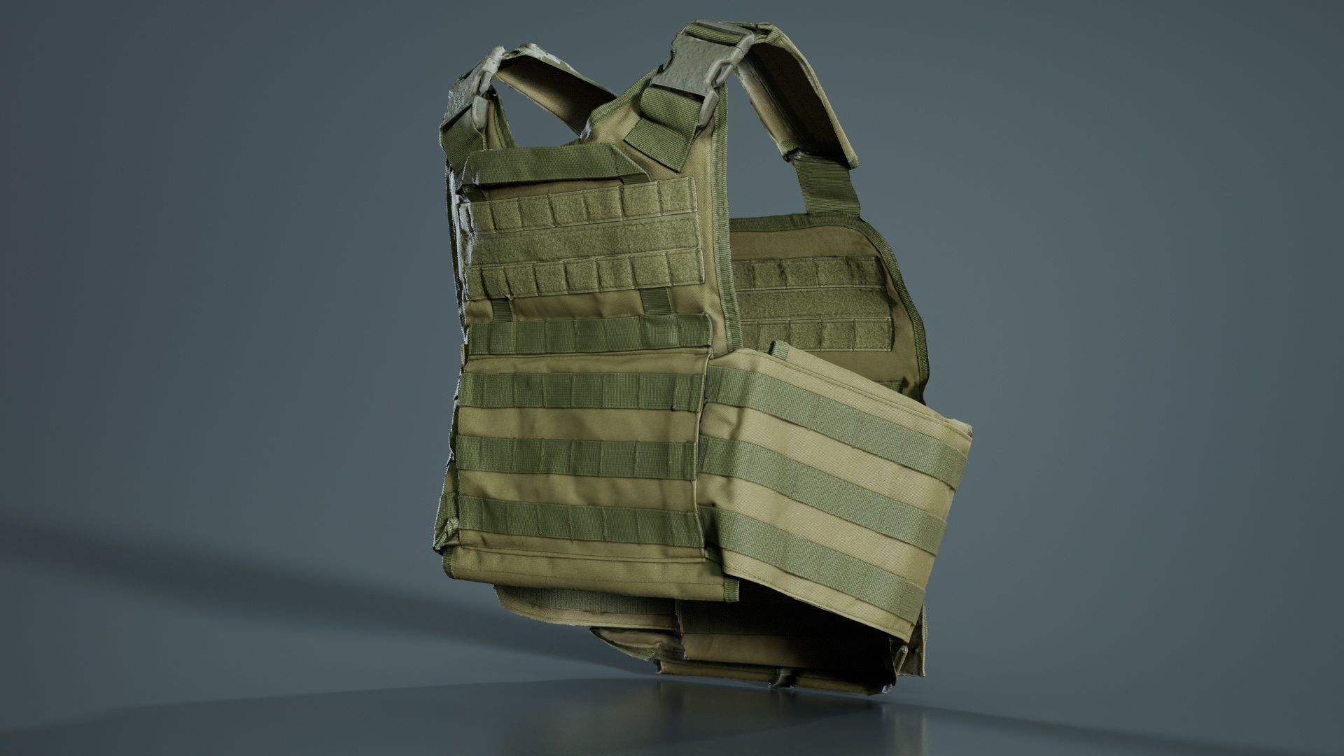 Bulletproof Army Vest Low-poly 3D model_4