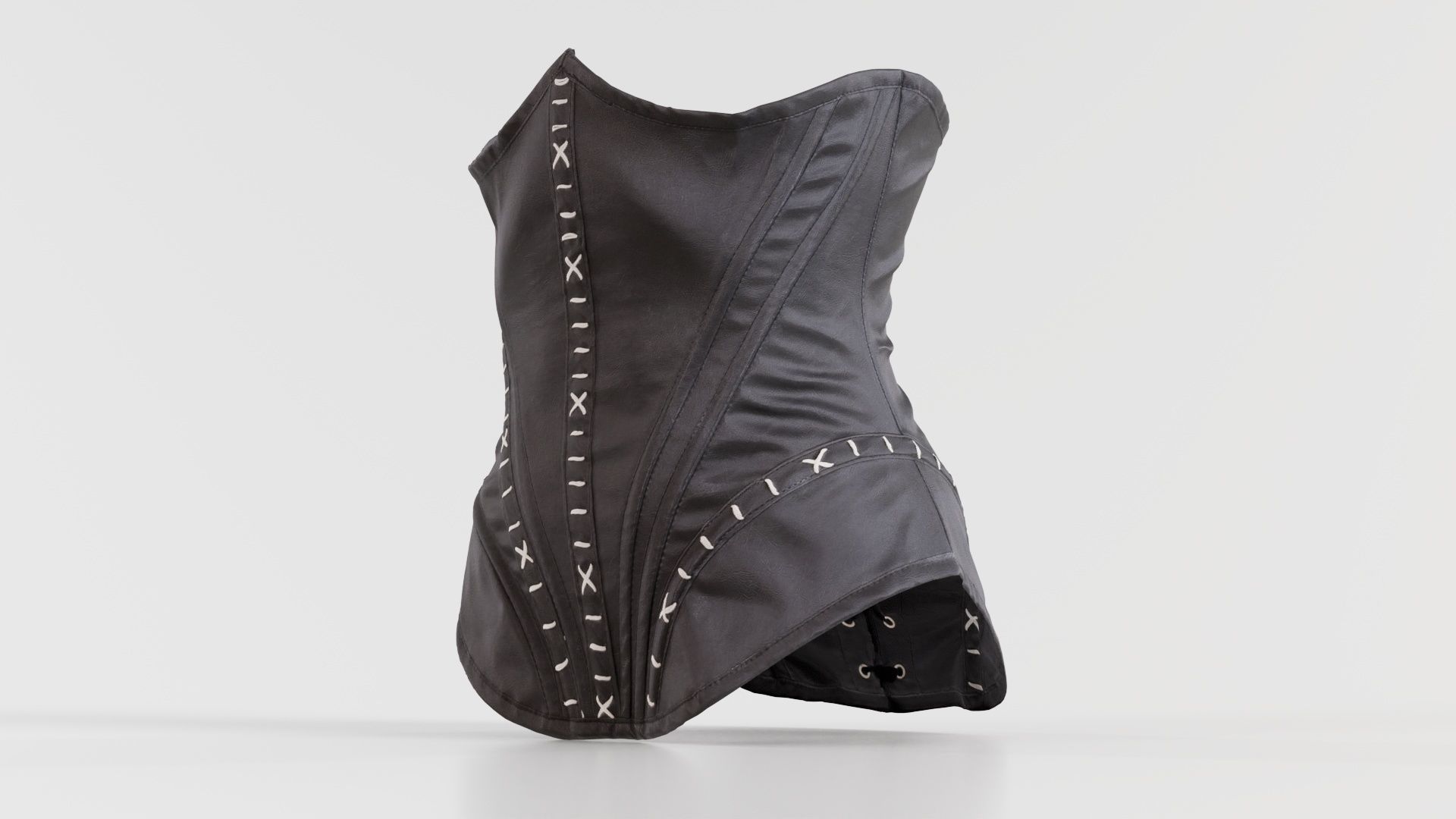 Catwoman Corset Low-poly 3D model_7