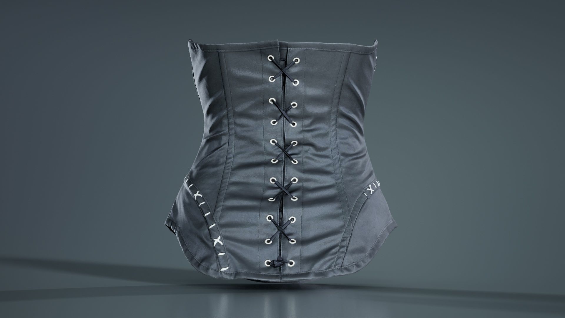 Catwoman Corset Low-poly 3D model_3