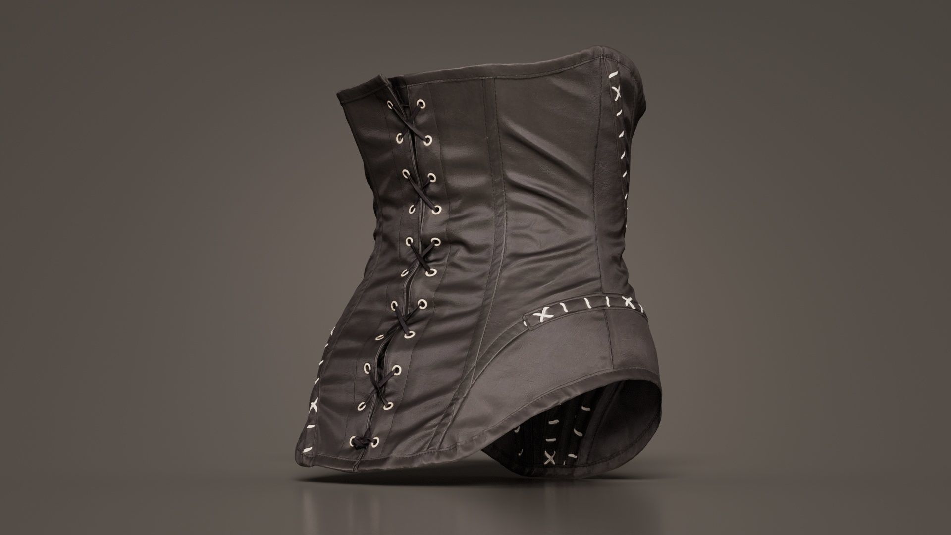 Catwoman Corset Low-poly 3D model_1