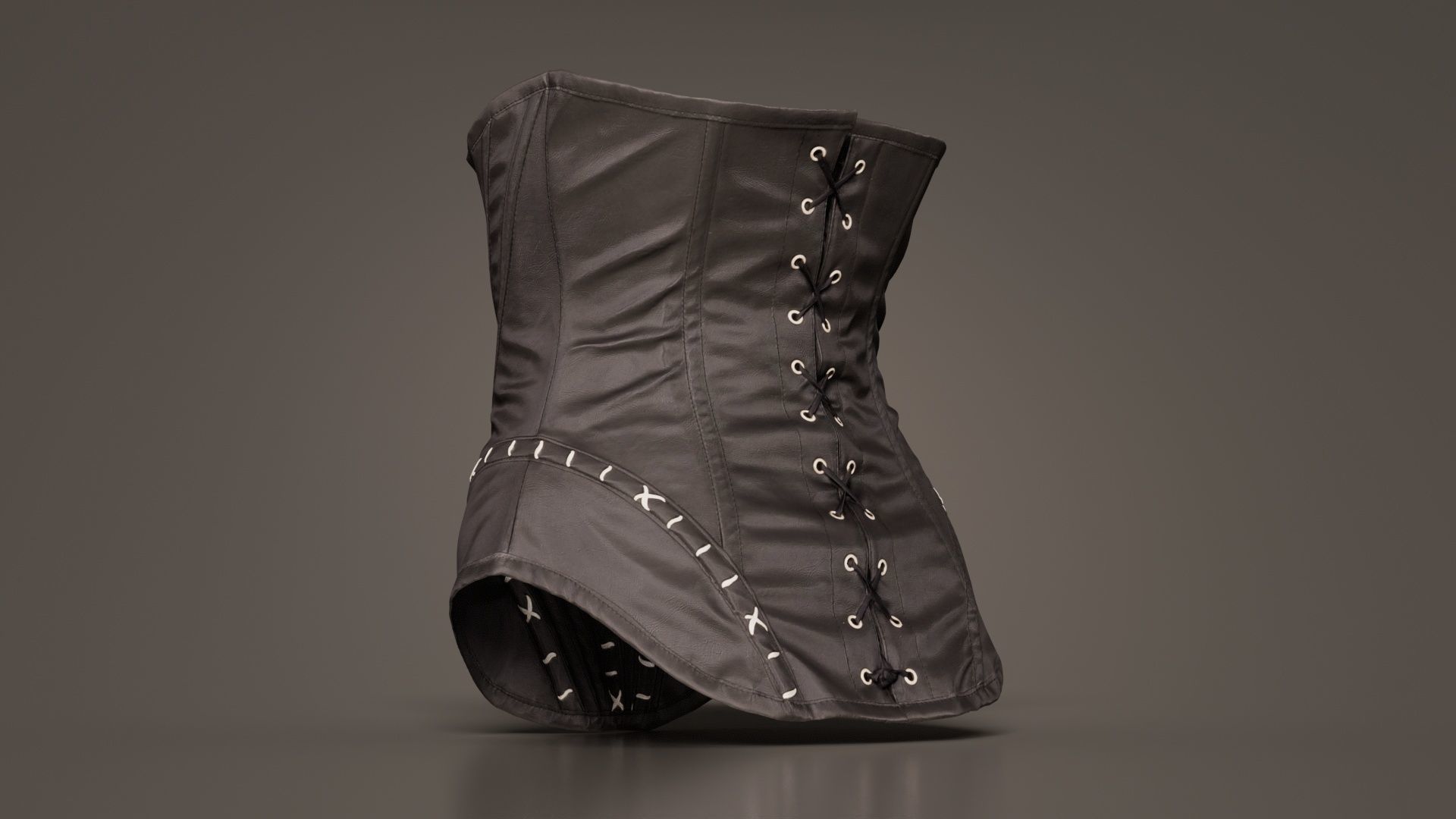 Catwoman Corset Low-poly 3D model_4