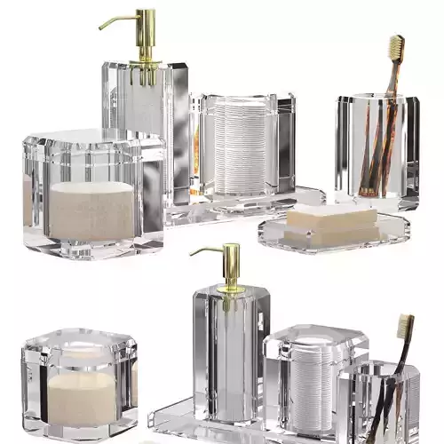 Faceted Crystal Bath Accessories