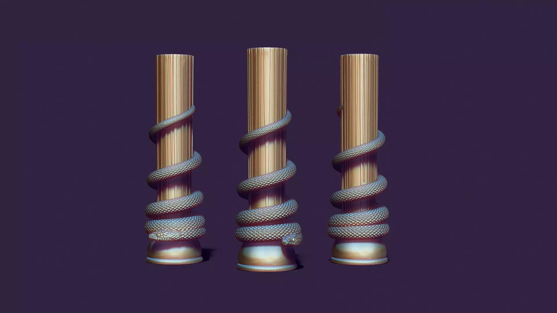 snake candle for wax casting 3D print model_0