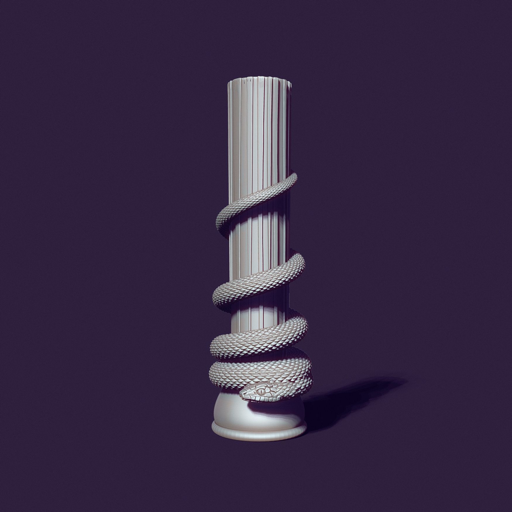 snake candle for wax casting 3D print model_1