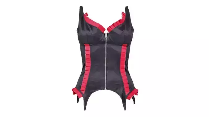 Fringe Corset Low-poly 3D model