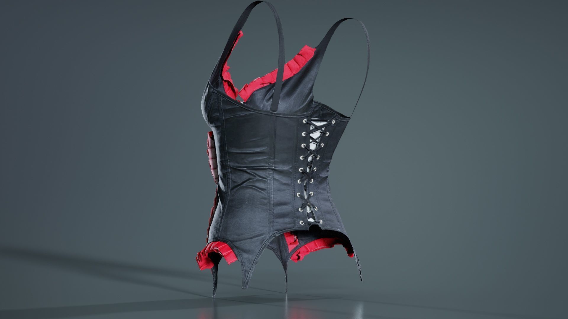 Fringe Corset Low-poly 3D model_3
