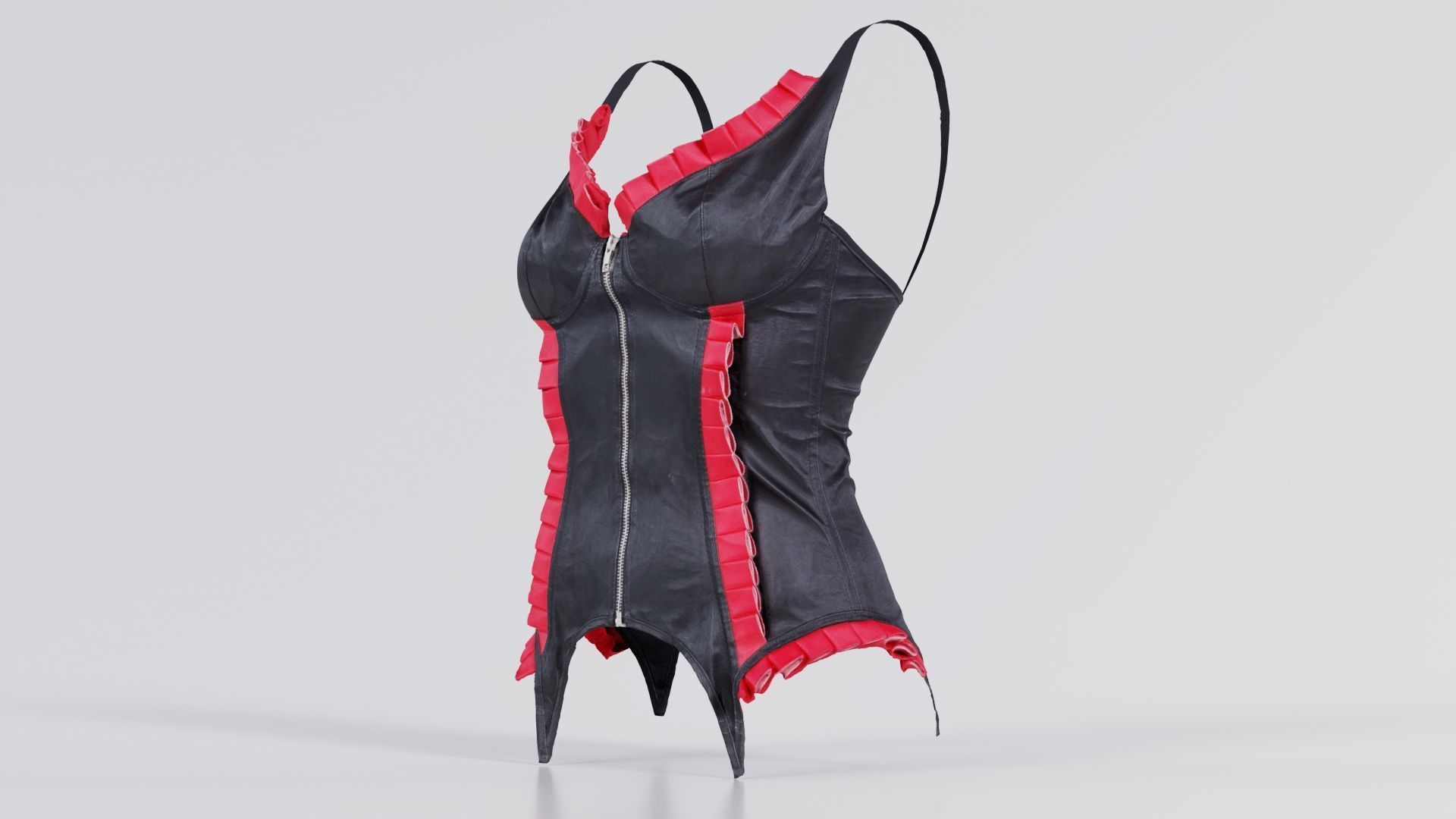 Fringe Corset Low-poly 3D model_4