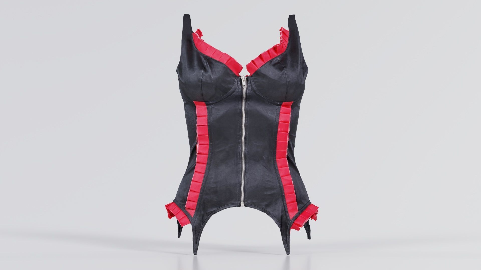 Fringe Corset Low-poly 3D model_5
