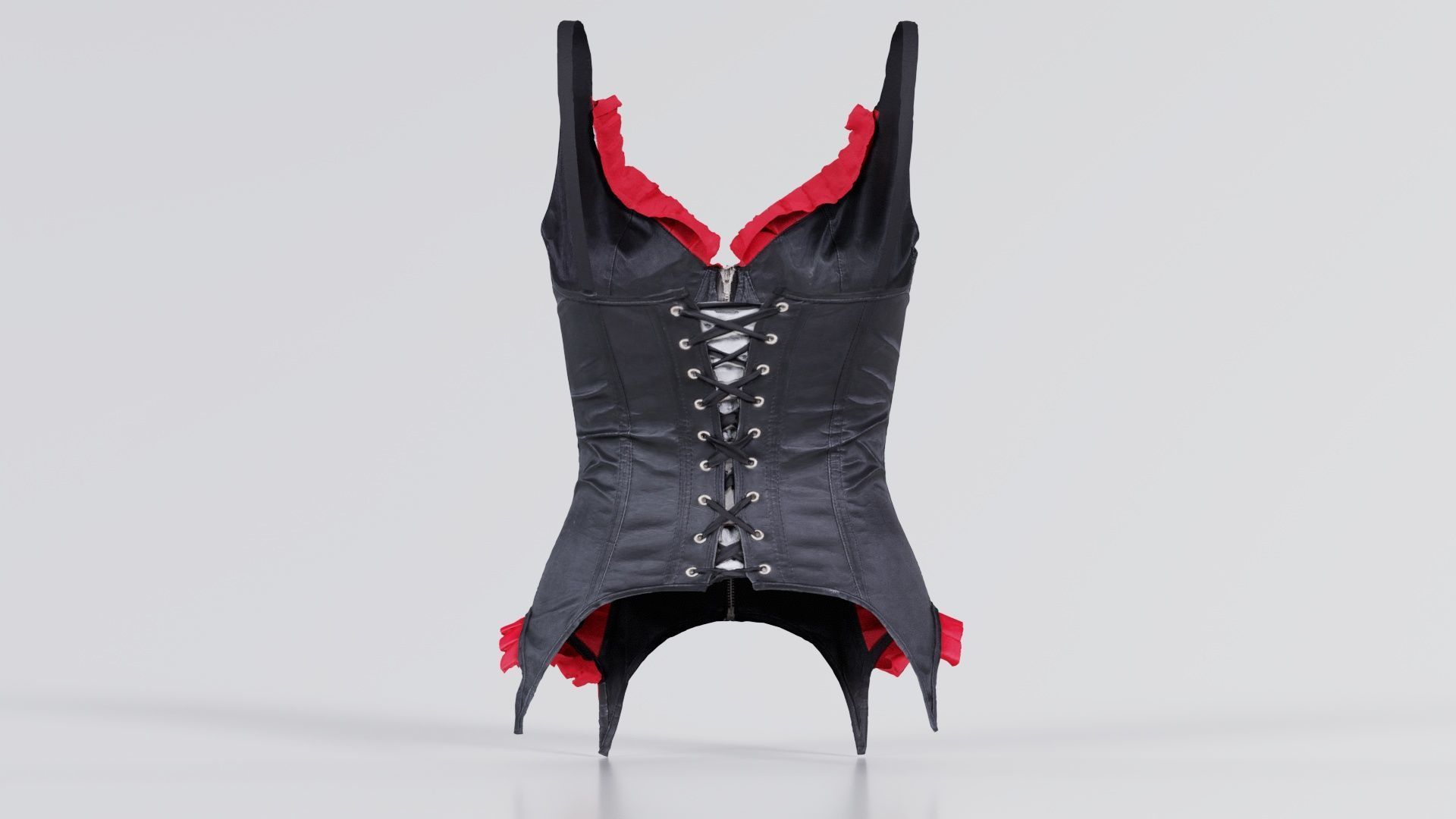 Fringe Corset Low-poly 3D model_1