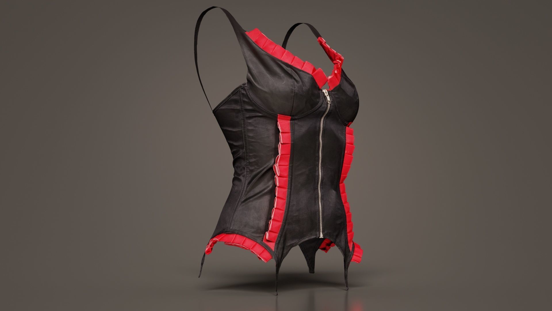 Fringe Corset Low-poly 3D model_2