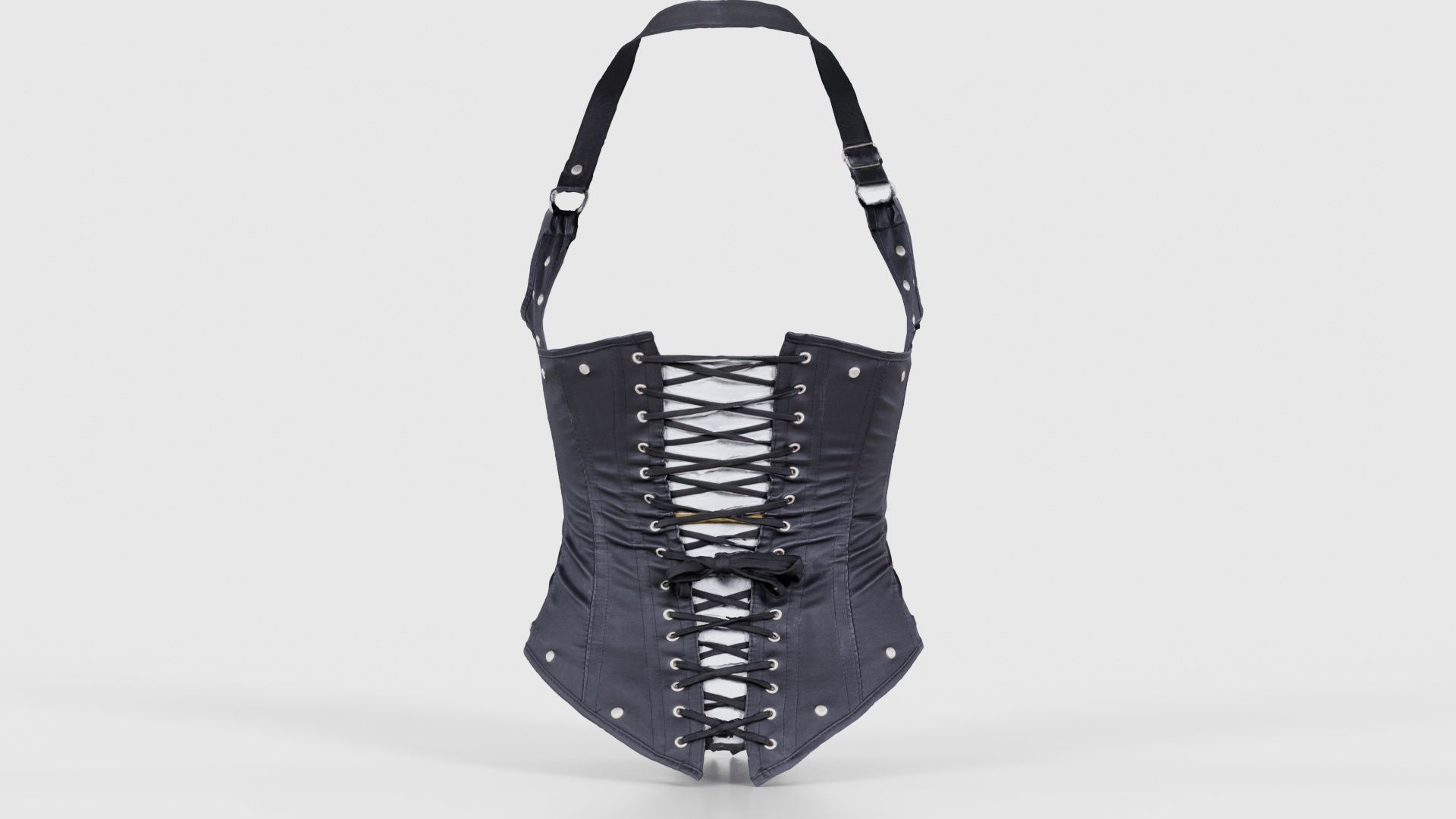 Front Buckles Corset Low-poly 3D model_21