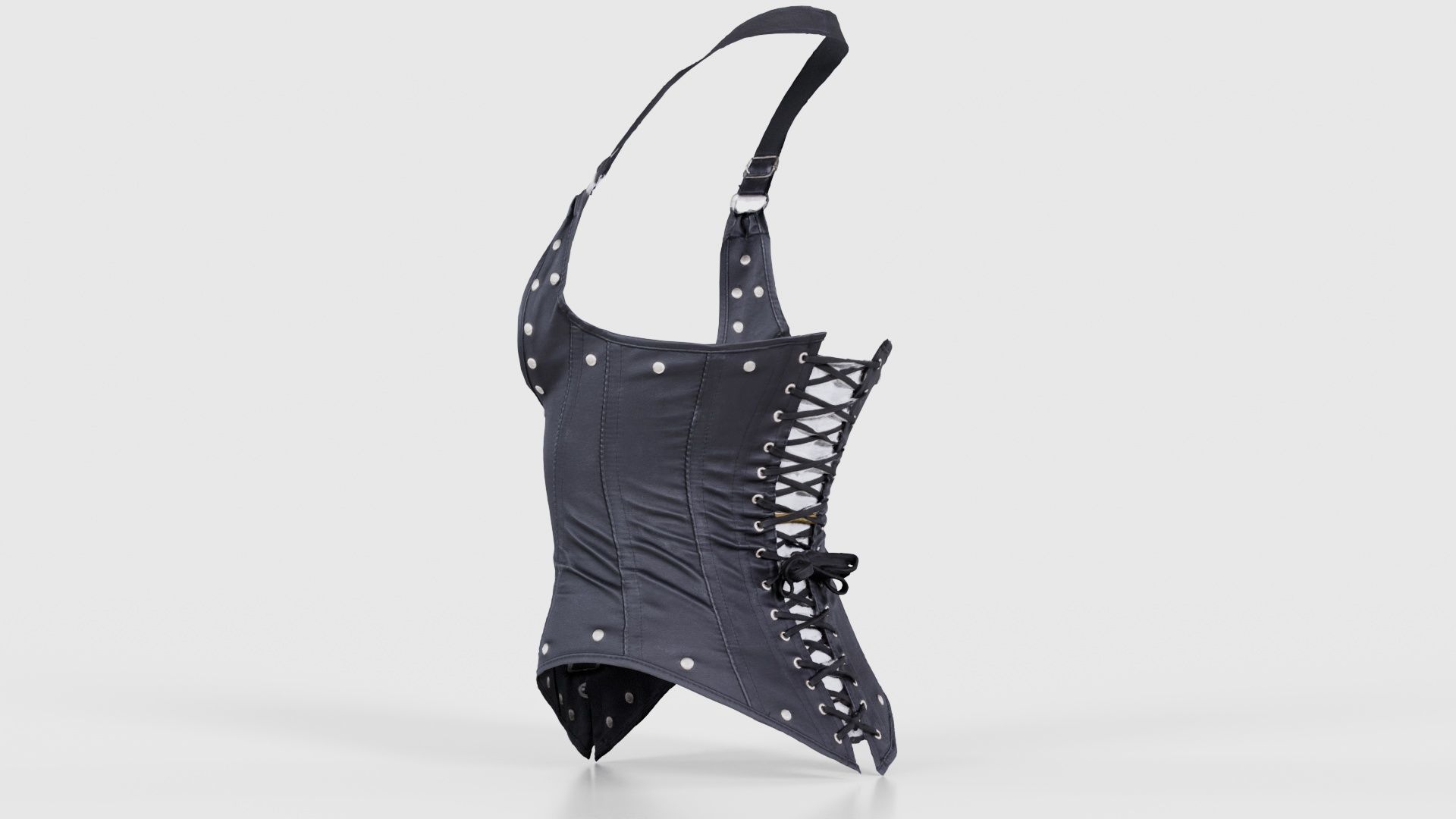 Front Buckles Corset Low-poly 3D model_23