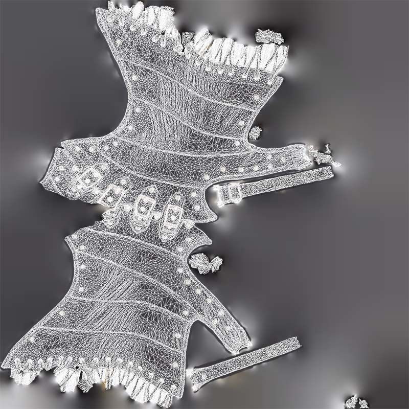 Front Buckles Corset Low-poly 3D model_14