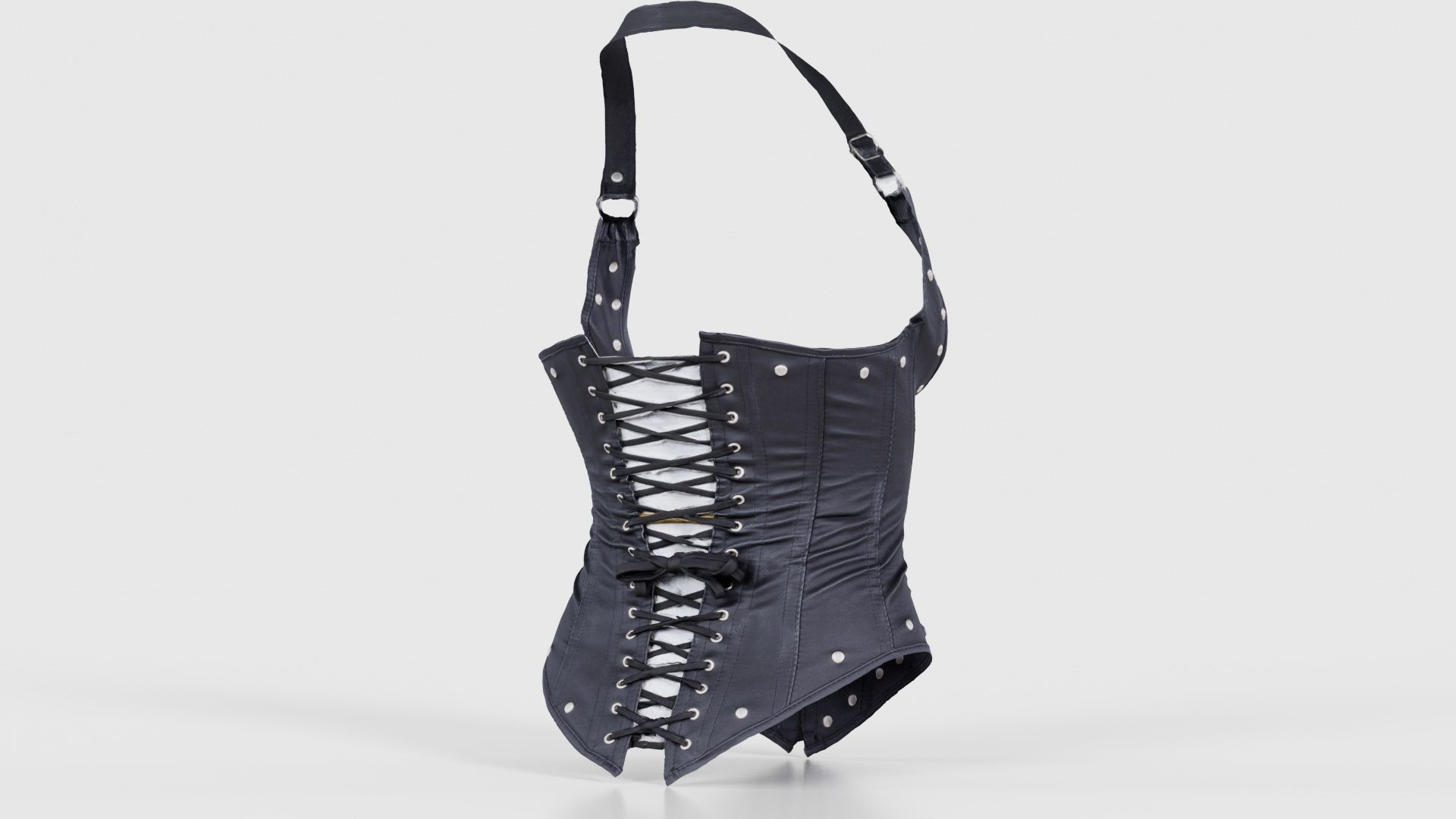 Front Buckles Corset Low-poly 3D model_20