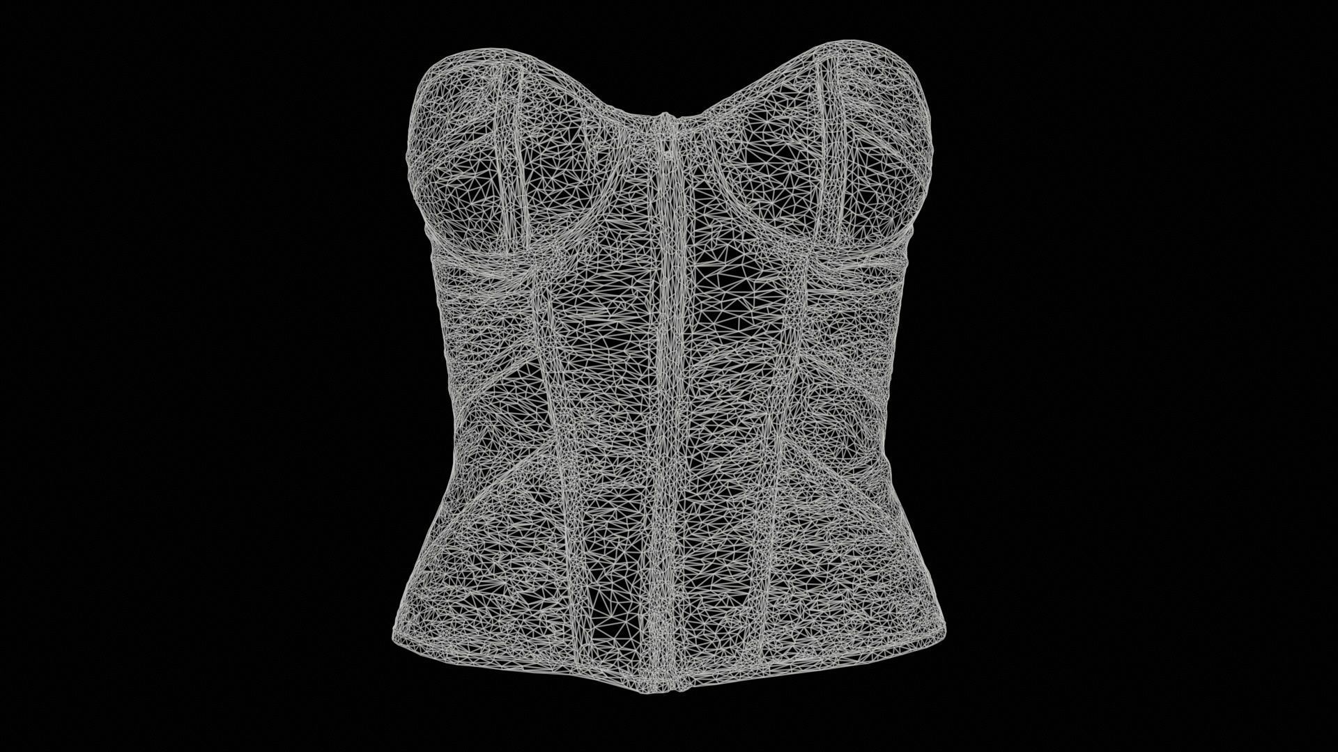 Gold Corset Low-poly 3D model_11