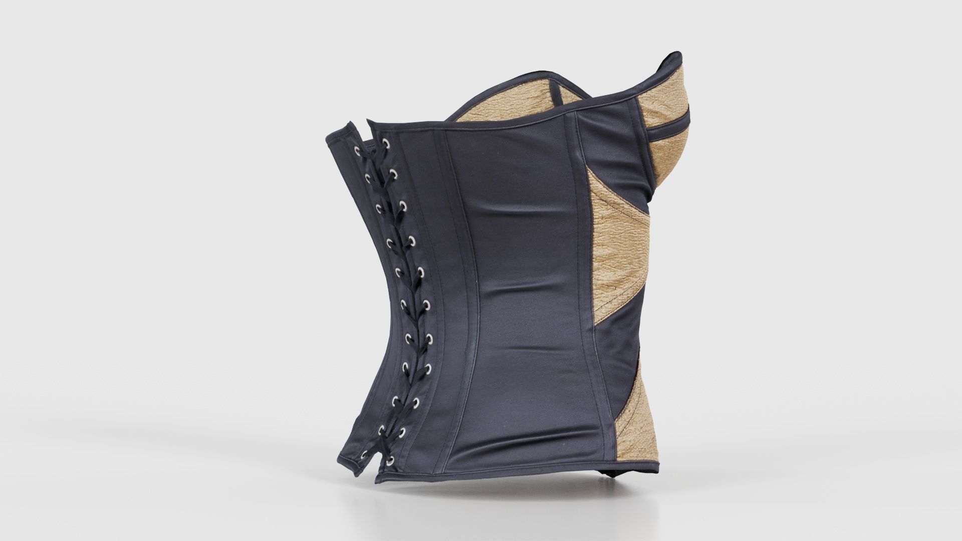 Gold Corset Low-poly 3D model_19