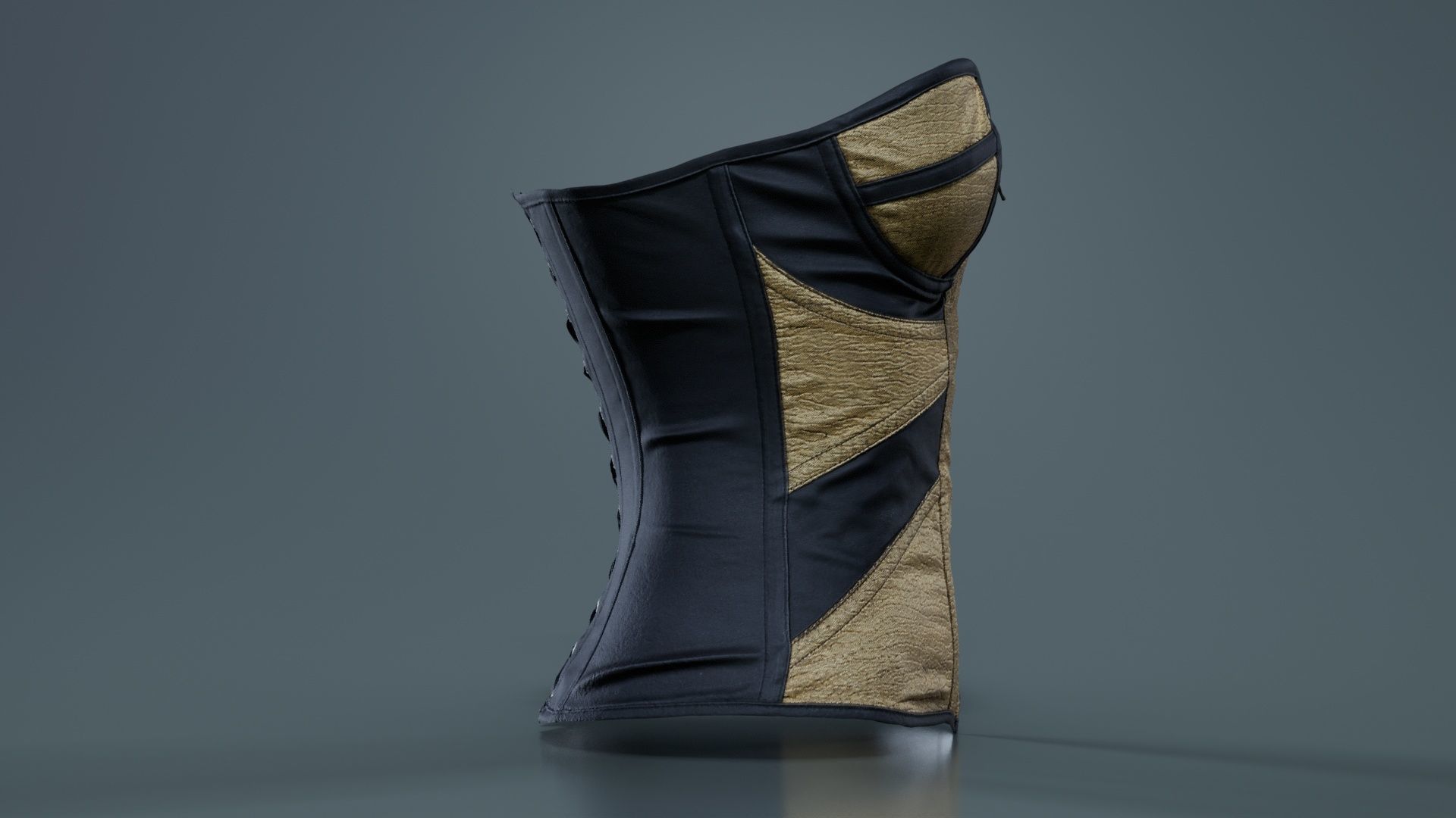 Gold Corset Low-poly 3D model_5